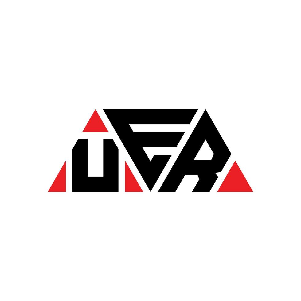 uer diseño de logotipo de letra triangular con forma de triángulo. monograma de diseño de logotipo de triángulo uer. uer plantilla de logotipo de vector de triángulo con color rojo. logotipo triangular uer logotipo simple, elegante y lujoso. tu