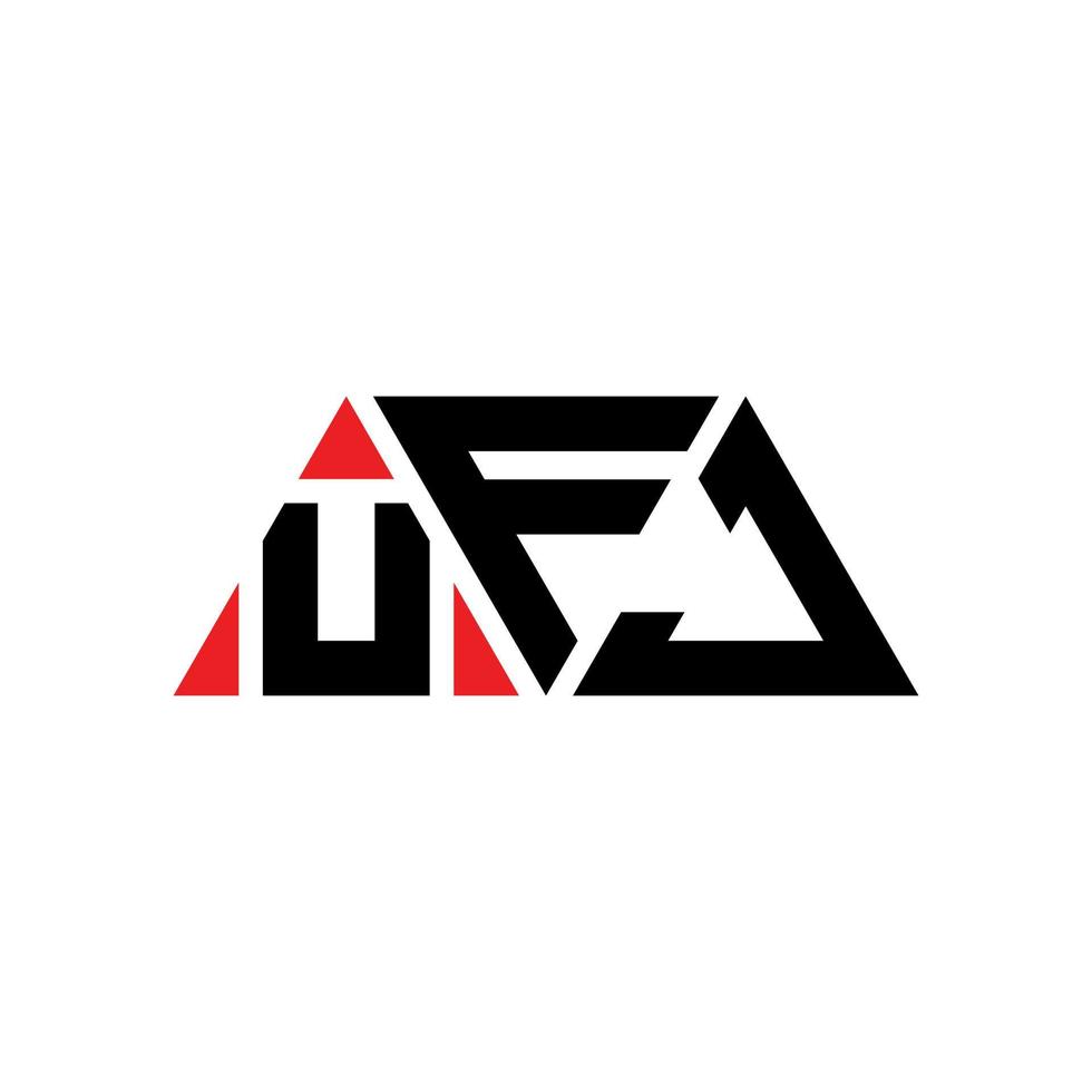 UFJ triangle letter logo design with triangle shape. UFJ triangle logo design monogram. UFJ triangle vector logo template with red color. UFJ triangular logo Simple, Elegant, and Luxurious Logo. UFJ