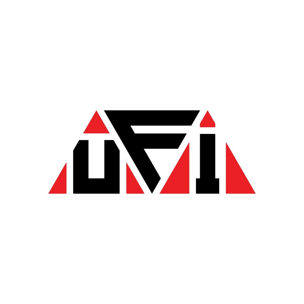 diseño de logotipo de letra triangular ufi con forma de triángulo. monograma de diseño del logotipo del triángulo ufi. plantilla de logotipo de vector de triángulo ufi con color rojo. logotipo triangular ufi logotipo simple, elegante y lujoso. ufí