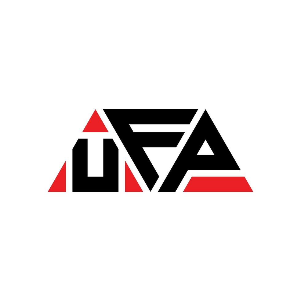 UFP triangle letter logo design with triangle shape. UFP triangle logo design monogram. UFP triangle vector logo template with red color. UFP triangular logo Simple, Elegant, and Luxurious Logo. UFP