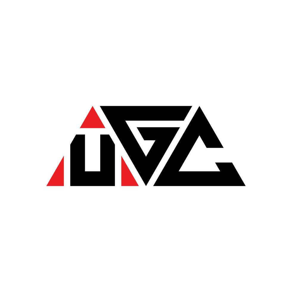 UGC triangle letter logo design with triangle shape. UGC triangle logo design monogram. UGC triangle vector logo template with red color. UGC triangular logo Simple, Elegant, and Luxurious Logo. UGC