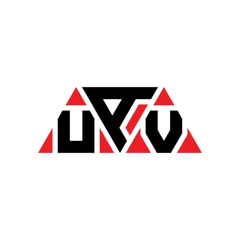 diseño de logotipo de letra triangular uav con forma de triángulo. monograma de diseño de logotipo de triángulo uav. plantilla de logotipo de vector de triángulo uav con color rojo. logo triangular uav logo simple, elegante y lujoso. dron