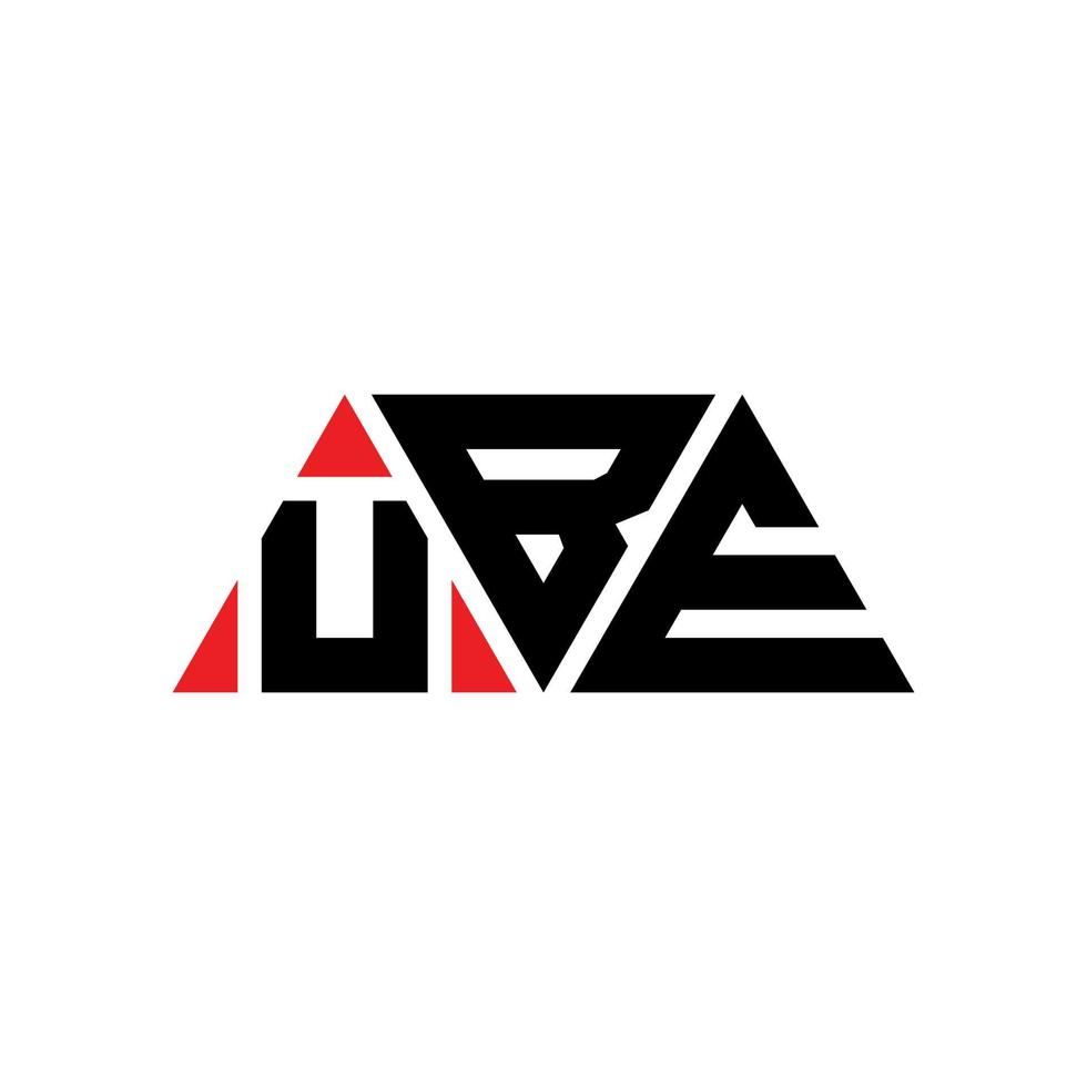 UBE triangle letter logo design with triangle shape. UBE triangle logo design monogram. UBE triangle vector logo template with red color. UBE triangular logo Simple, Elegant, and Luxurious Logo. UBE