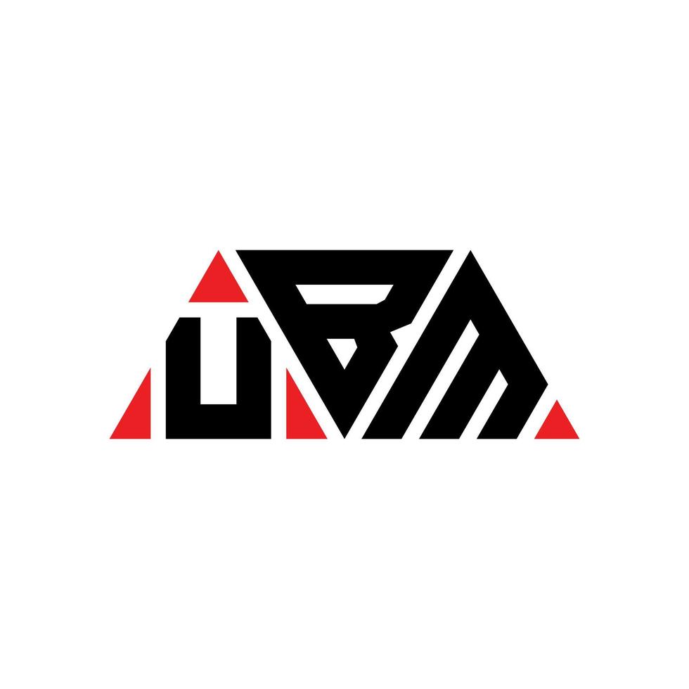 diseño de logotipo de letra triangular ubm con forma de triángulo. monograma de diseño del logotipo del triángulo ubm. plantilla de logotipo de vector de triángulo ubm con color rojo. logotipo triangular de ubm logotipo simple, elegante y lujoso. ubm