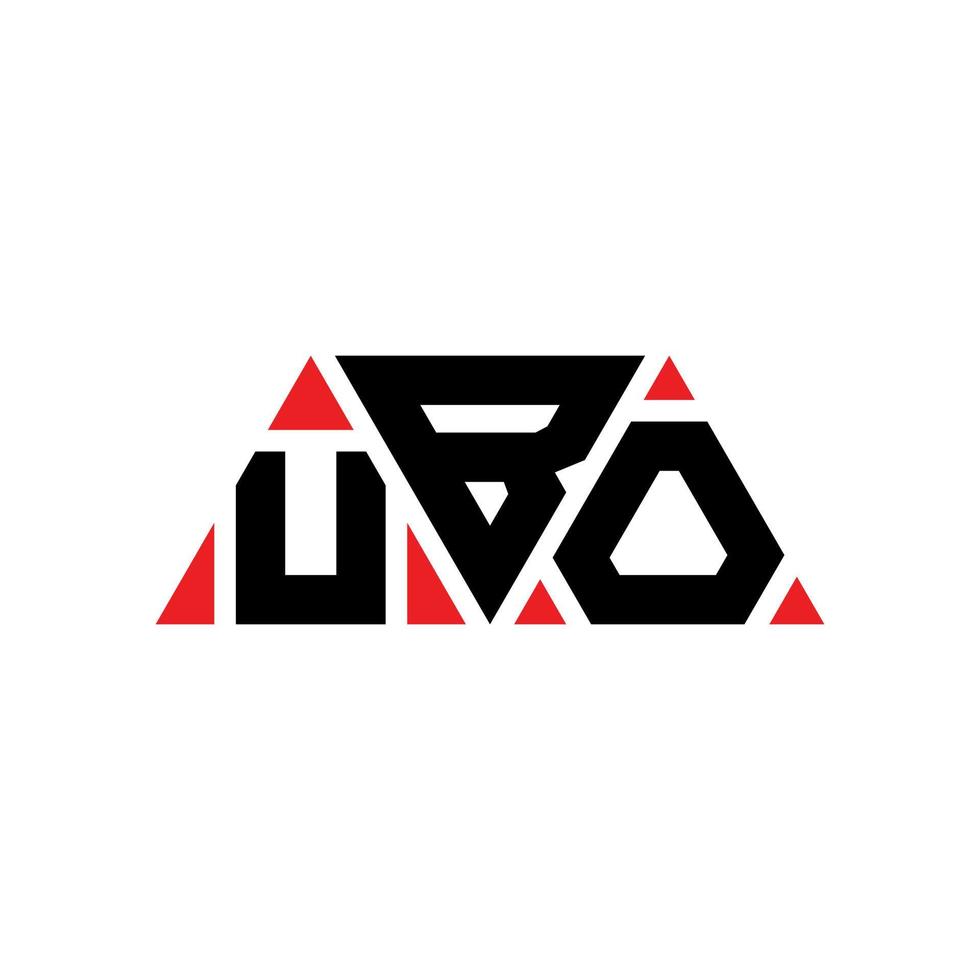 diseño de logotipo de letra triangular ubo con forma de triángulo. monograma de diseño del logotipo del triángulo ubo. plantilla de logotipo de vector de triángulo ubo con color rojo. logotipo triangular ubo logotipo simple, elegante y lujoso. ubo