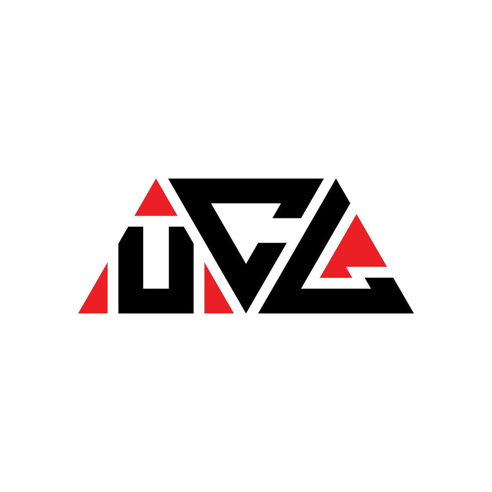 UCL triangle letter logo design with triangle shape. UCL triangle logo design monogram. UCL triangle vector logo template with red color. UCL triangular logo Simple, Elegant, and Luxurious Logo. UCL