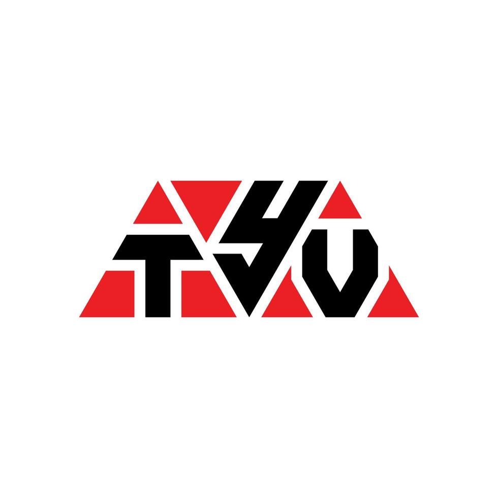 diseño de logotipo de letra de triángulo tyv con forma de triángulo. monograma de diseño de logotipo de triángulo tyv. plantilla de logotipo de vector de triángulo tyv con color rojo. logotipo triangular tyv logotipo simple, elegante y lujoso. tyv