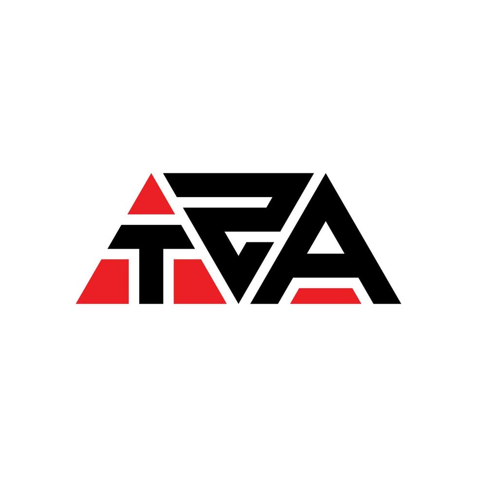 TZA triangle letter logo design with triangle shape. TZA triangle logo design monogram. TZA triangle vector logo template with red color. TZA triangular logo Simple, Elegant, and Luxurious Logo. TZA