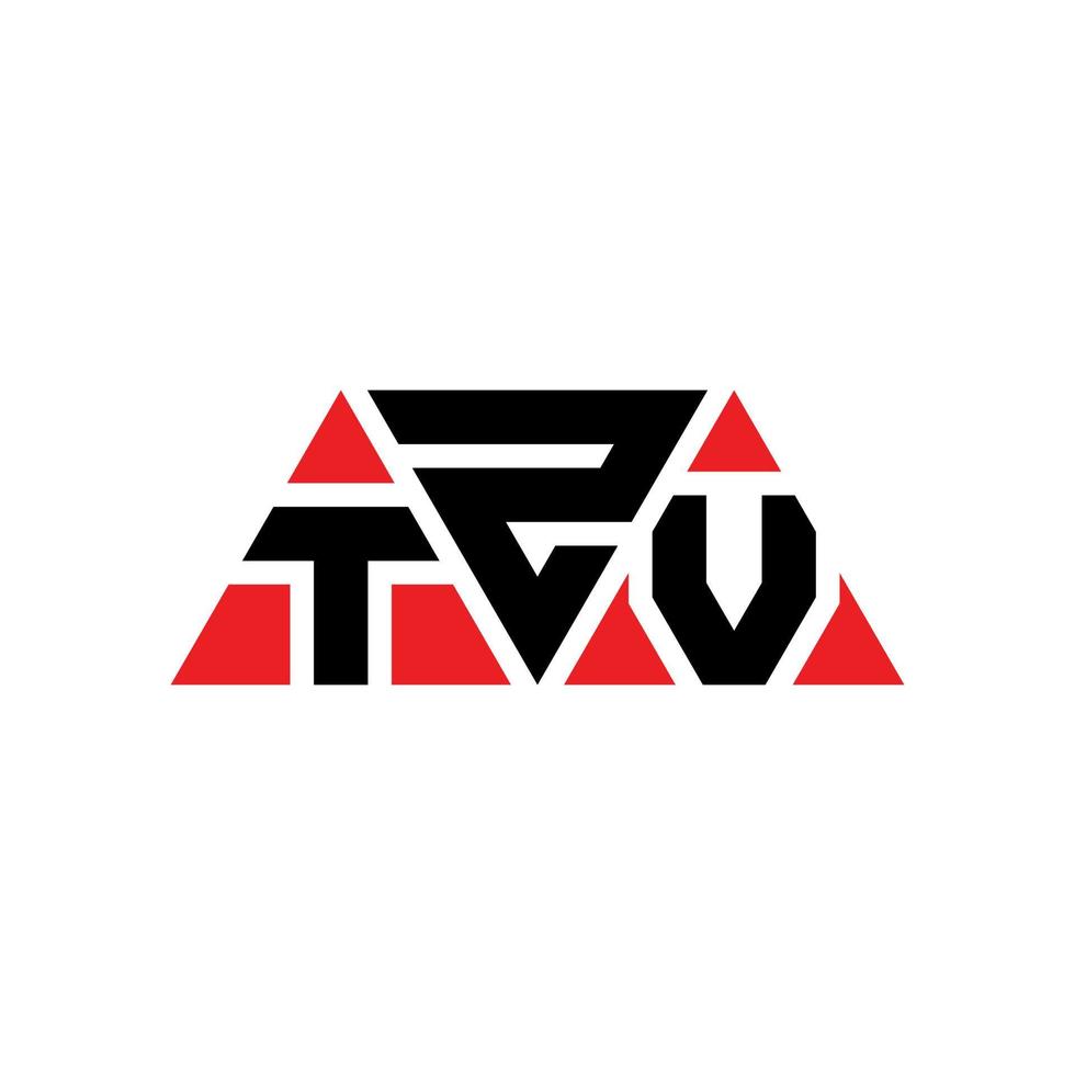 TZV triangle letter logo design with triangle shape. TZV triangle logo design monogram. TZV triangle vector logo template with red color. TZV triangular logo Simple, Elegant, and Luxurious Logo. TZV