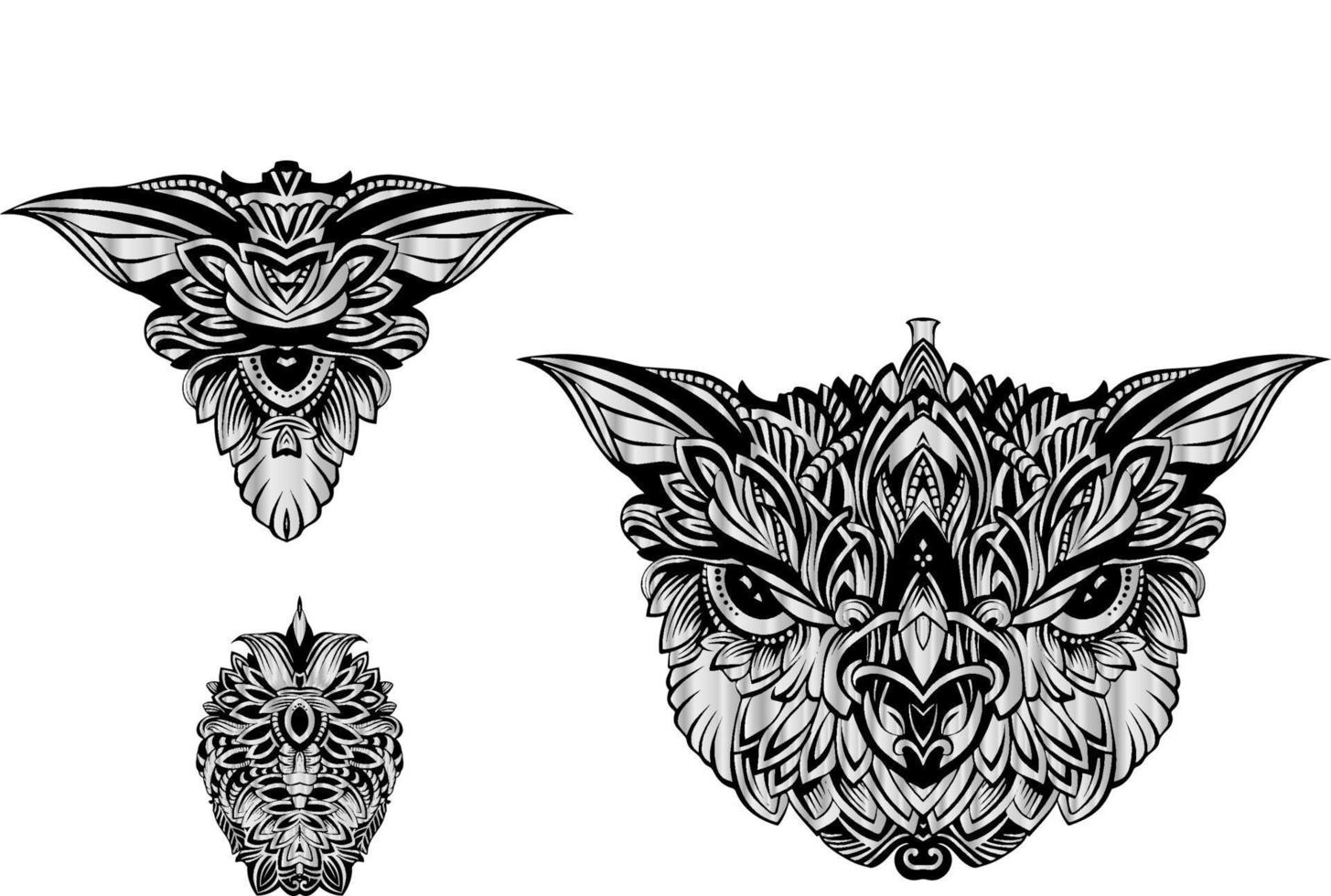vintage face element design vector