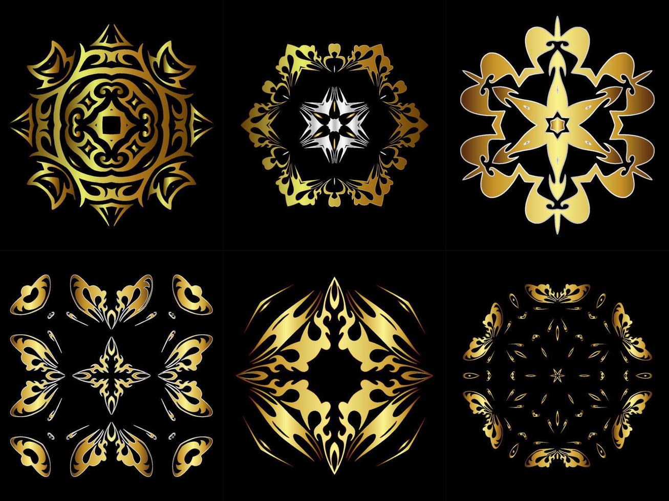 abstract gold border element design vector