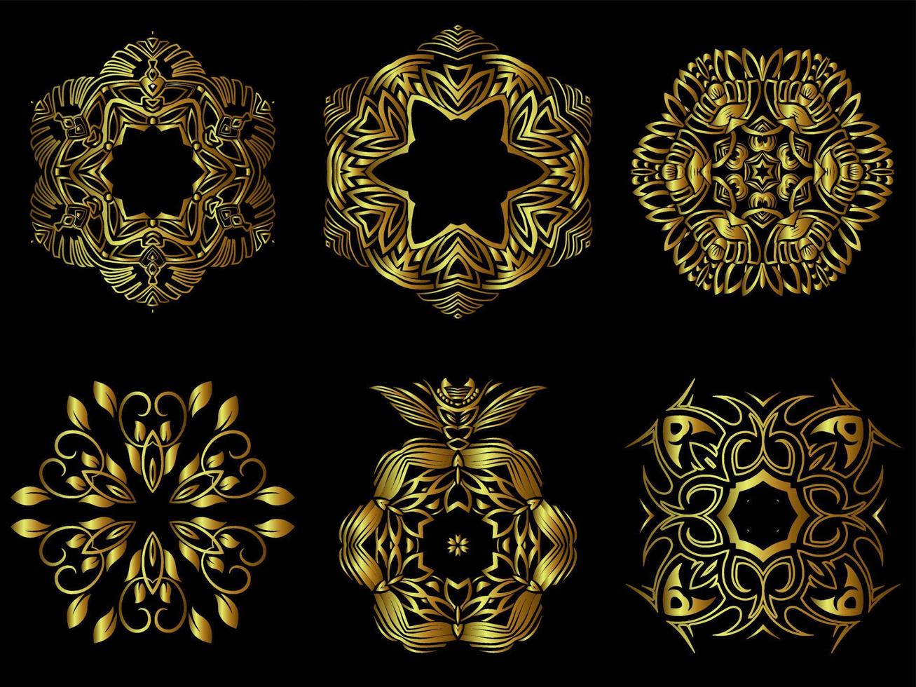 diseño de elemento de borde dorado abstracto vector