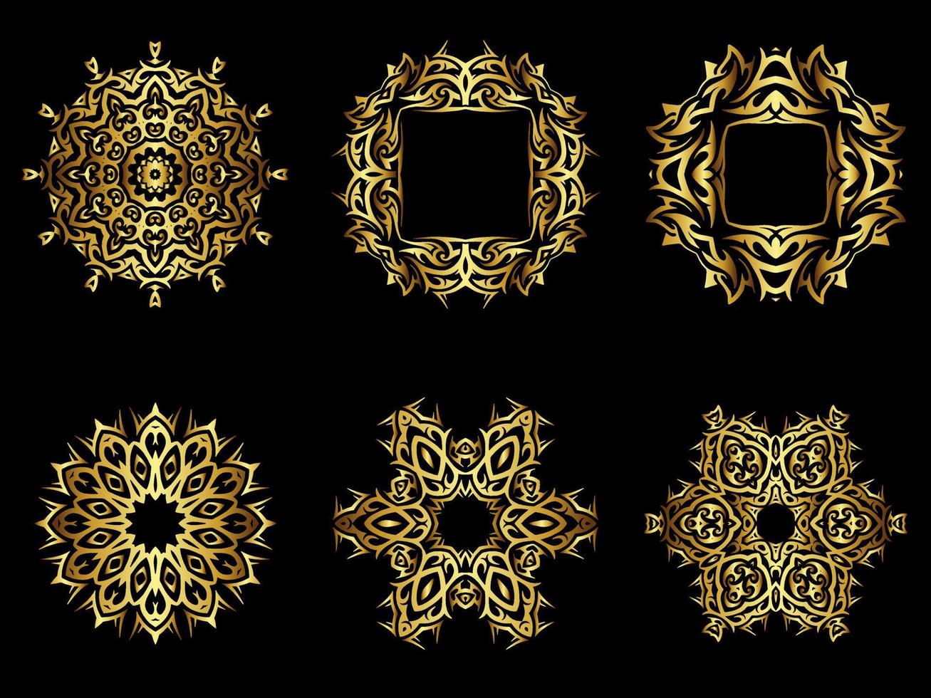 abstract gold border element design vector