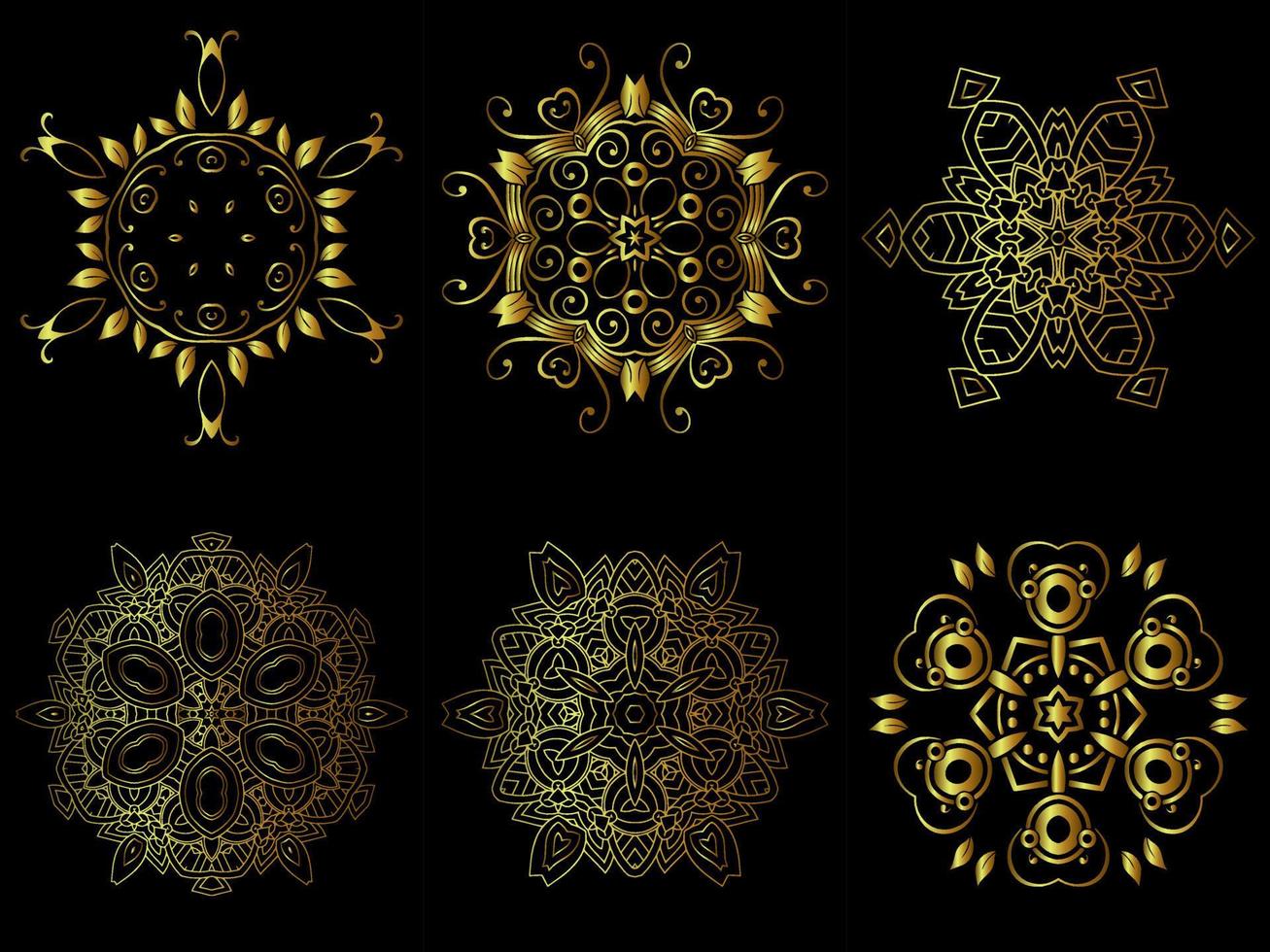 gold mandala ornament vector