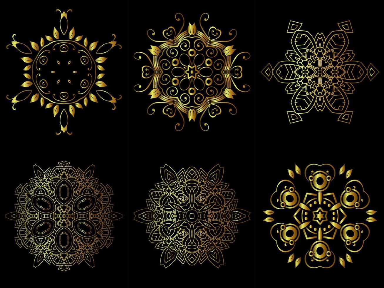 gold mandala ornament vector