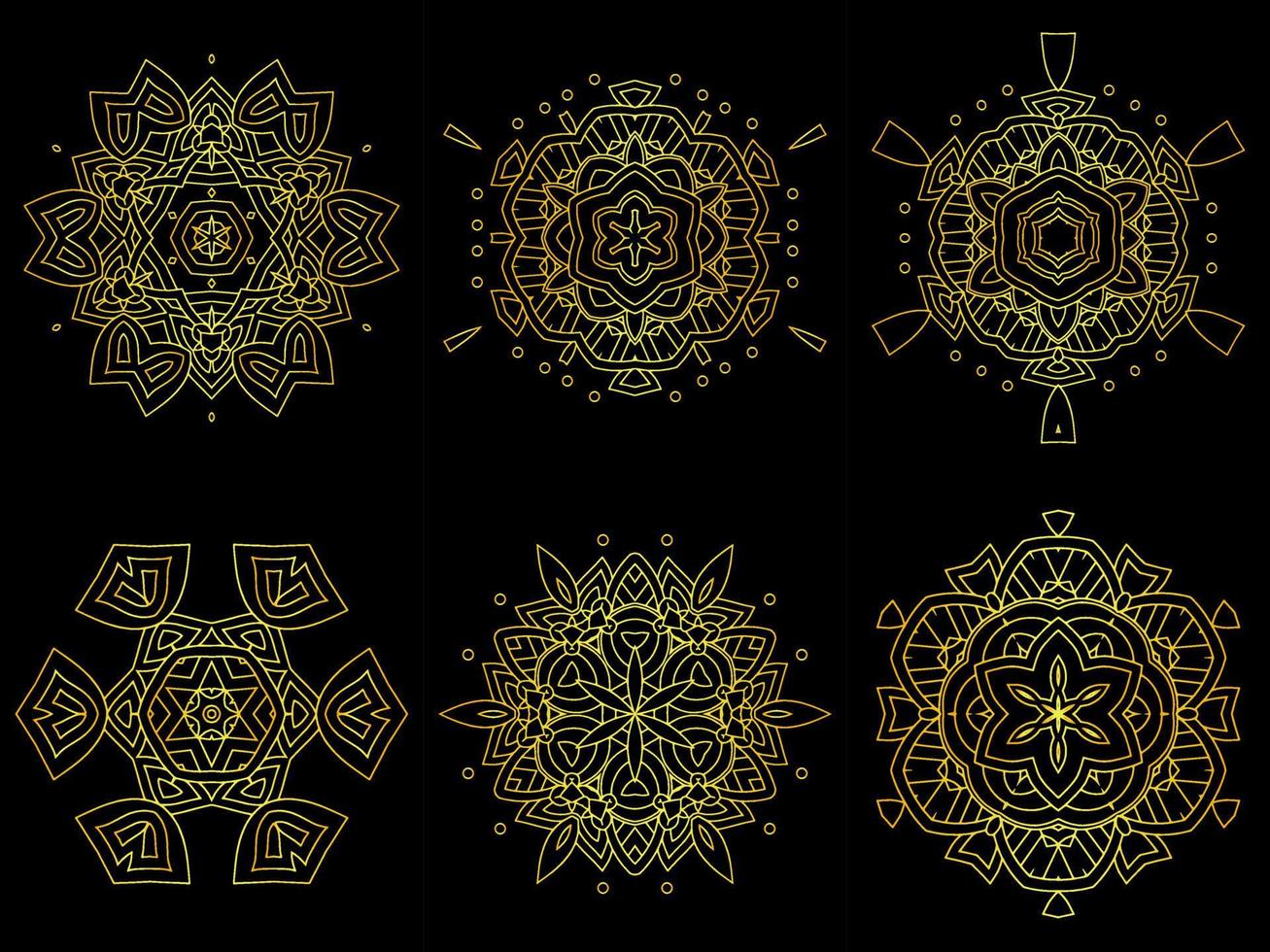 adorno de mandala de oro vector