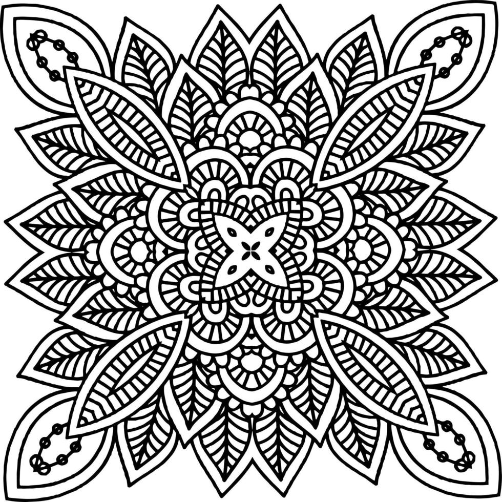 elemento mandala para colorear libro vector