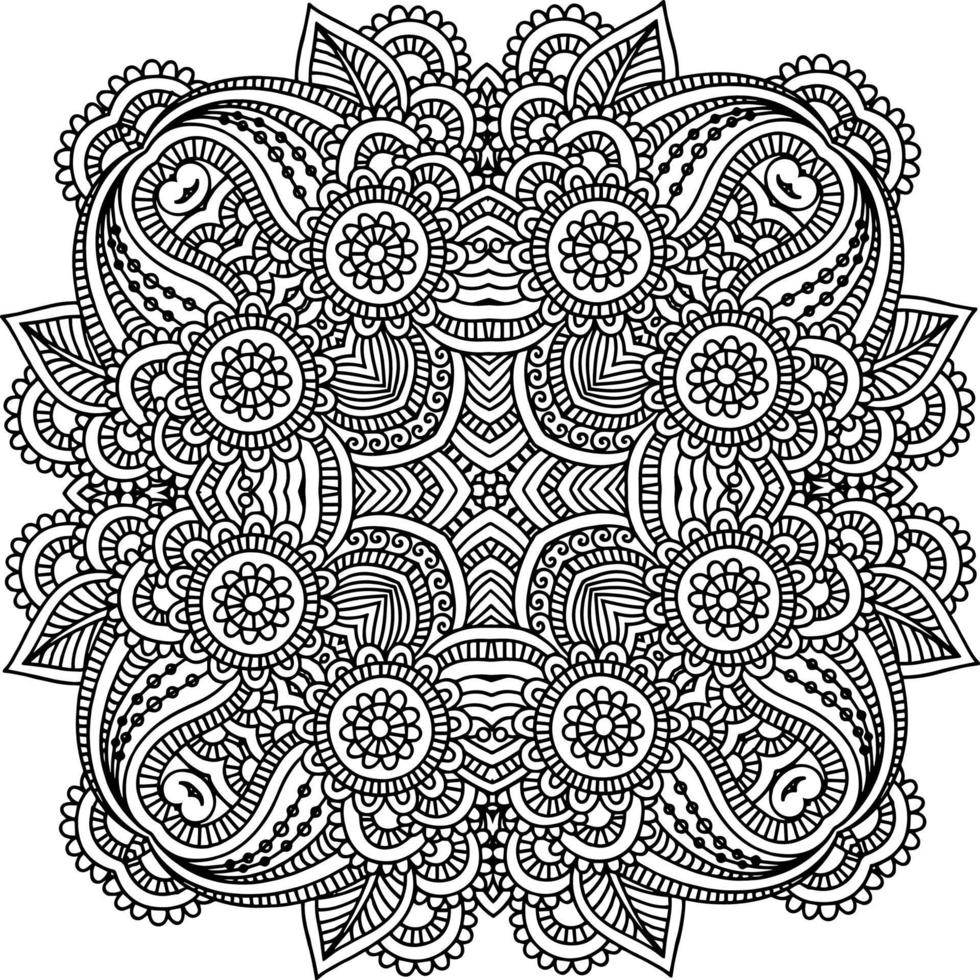 elemento mandala para colorear libro vector