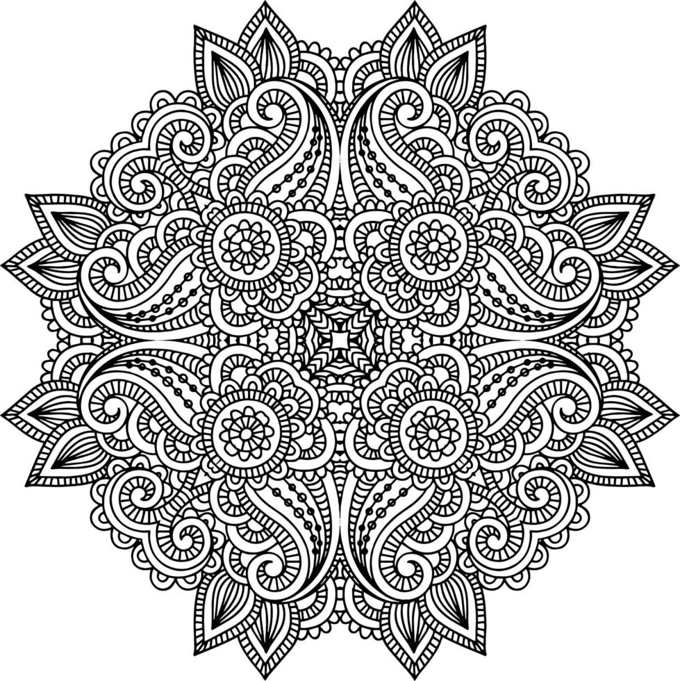 elemento mandala para colorear libro vector