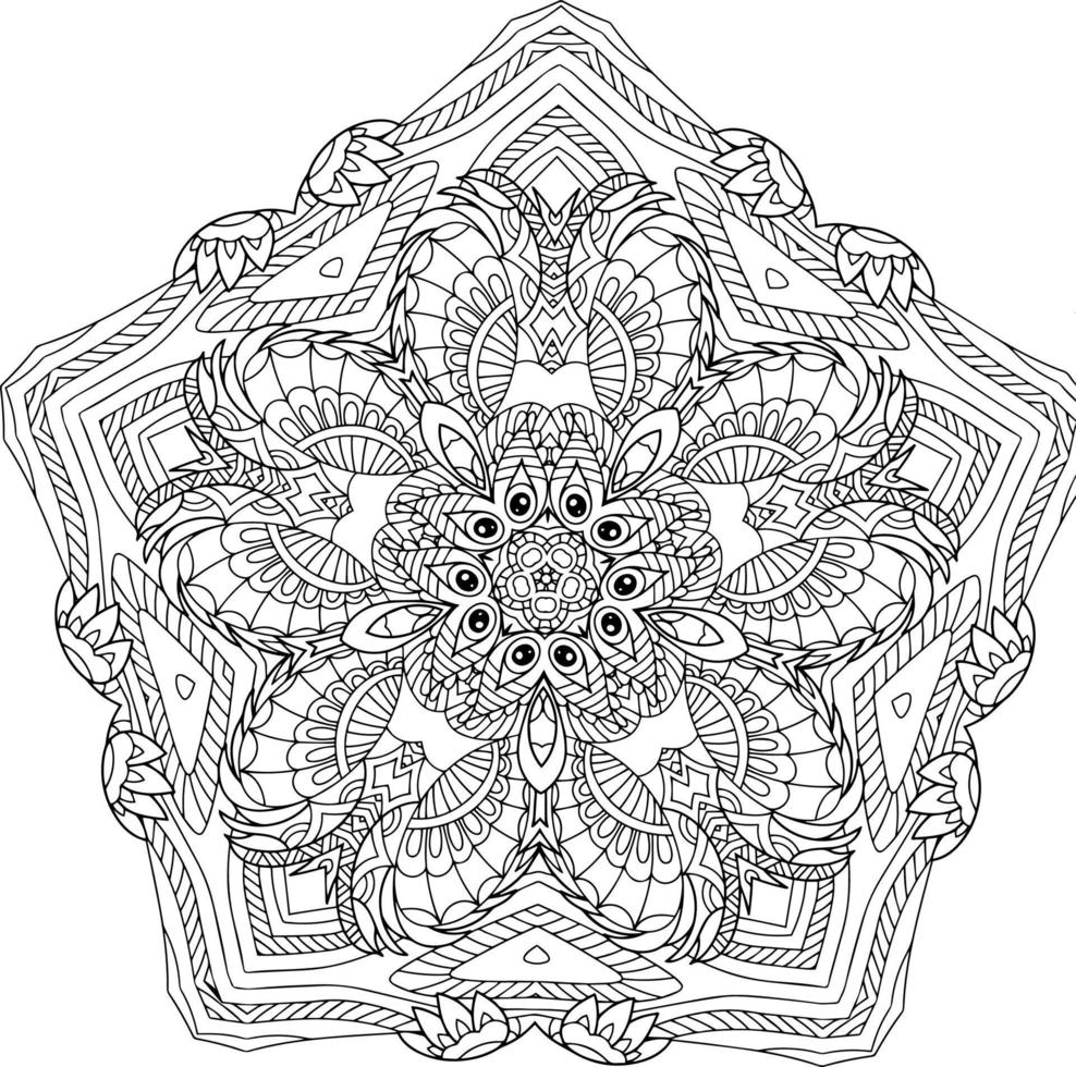 mandala abstracto para colorear libro vector