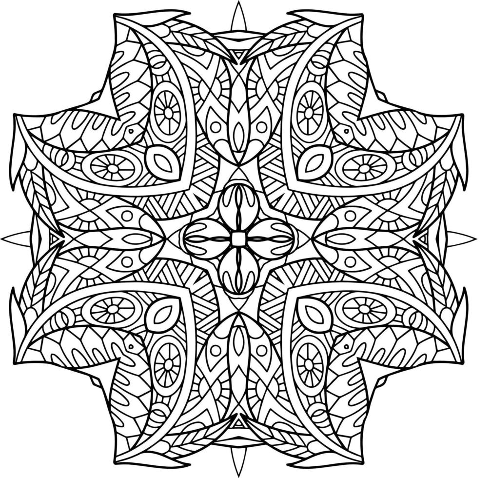 mandala abstracto para colorear libro vector