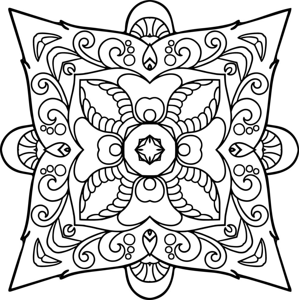 mandala abstracto para colorear libro vector