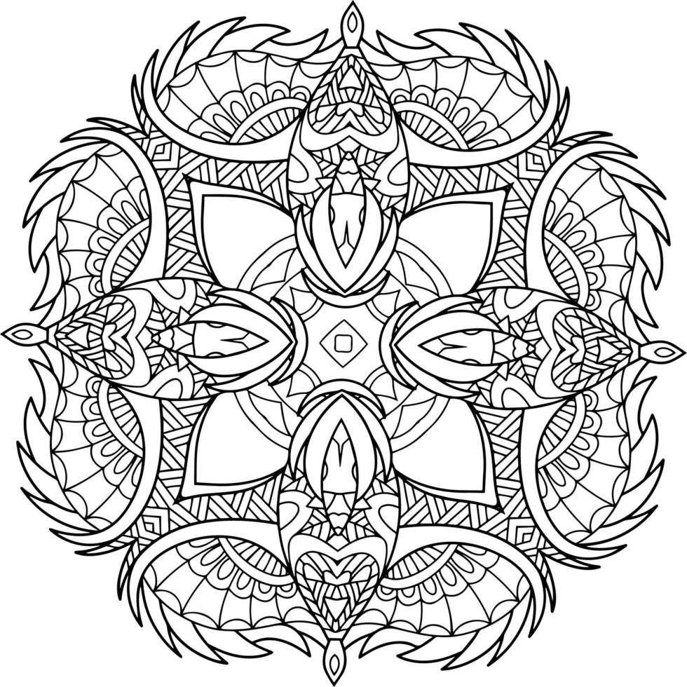 abstract mandala for colouring book vector