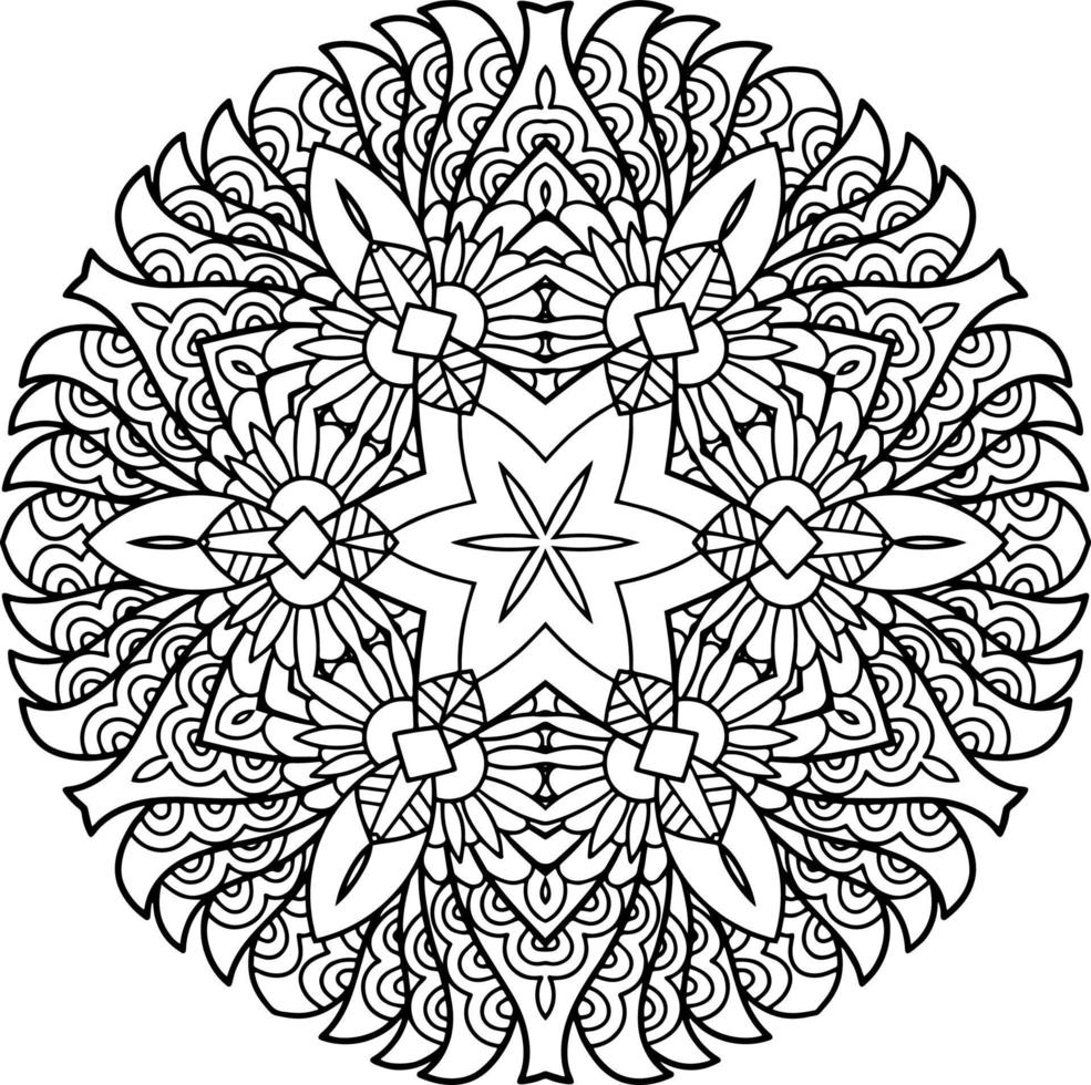 abstract mandala for colouring book vector