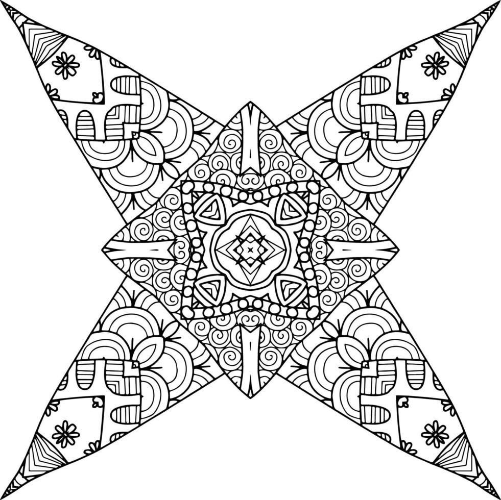 mandala abstracto para colorear libro vector