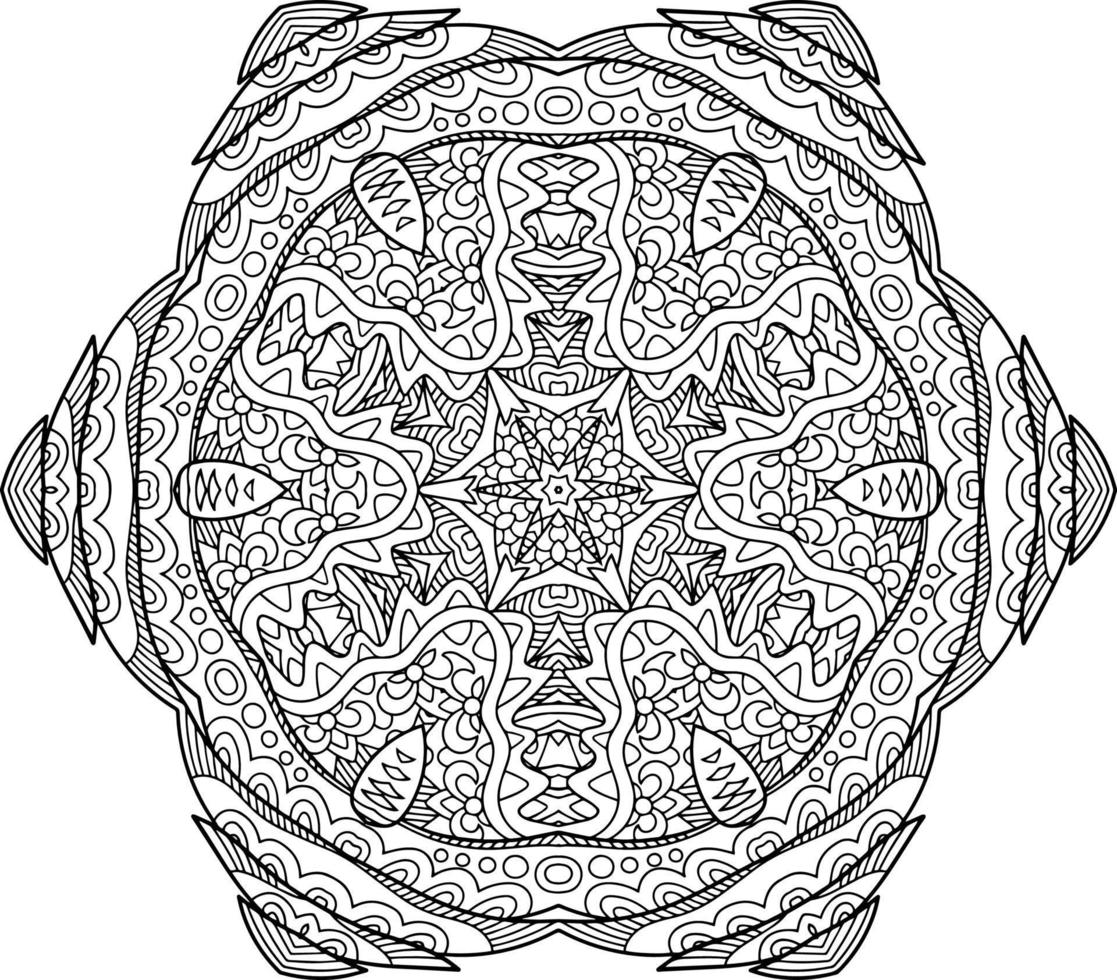 mandala abstracto para colorear libro vector