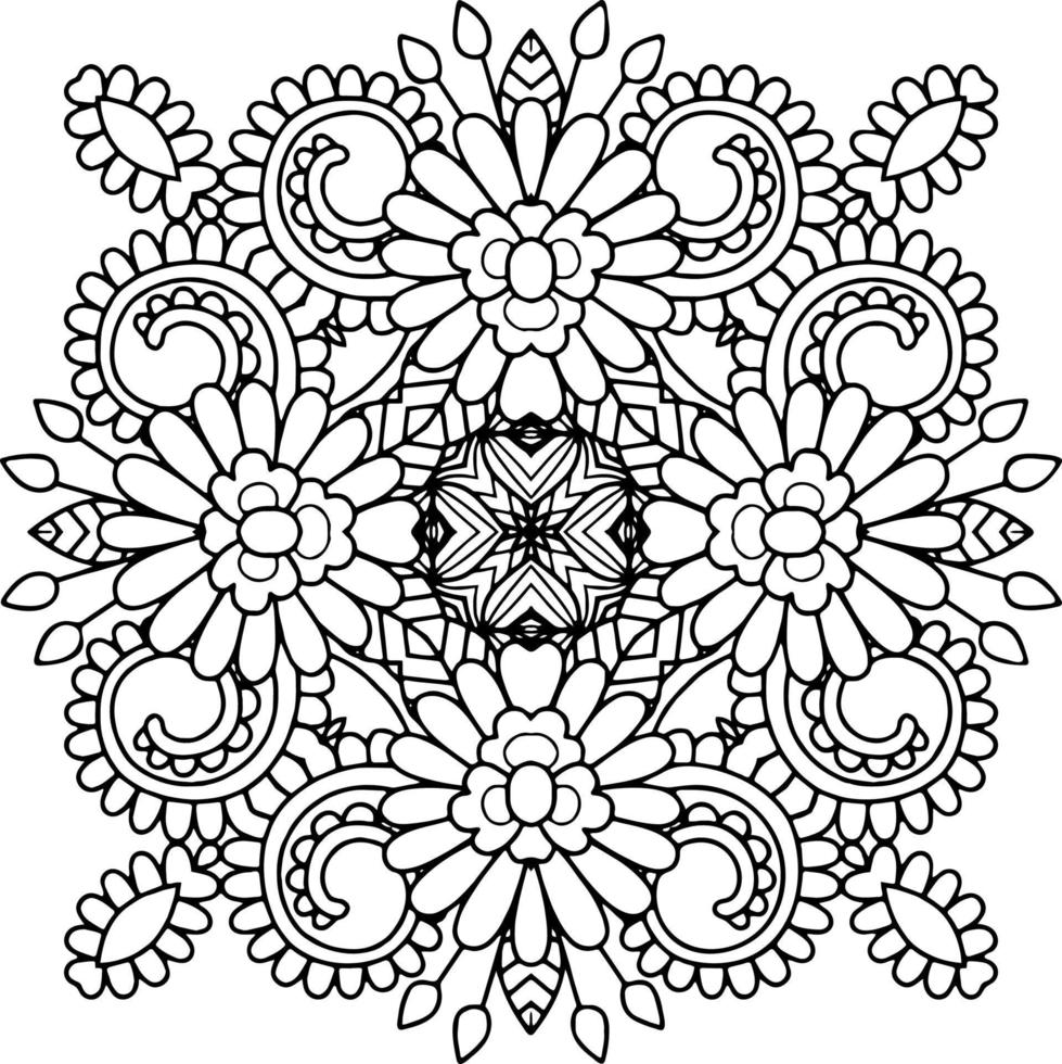 abstract mandala for colouring book vector