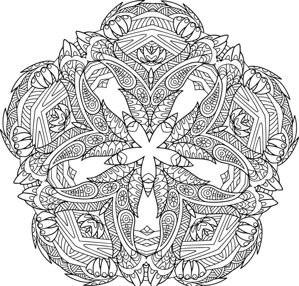 abstract mandala for colouring book vector