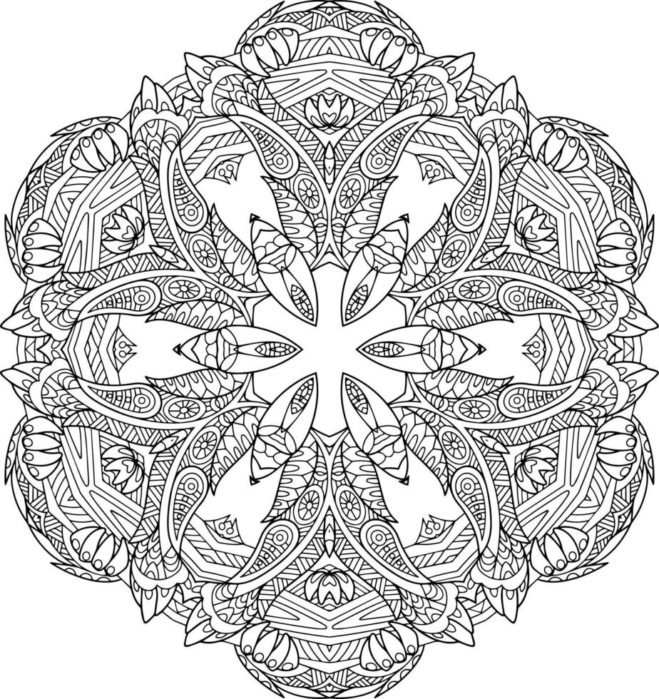 mandala abstracto para colorear libro vector