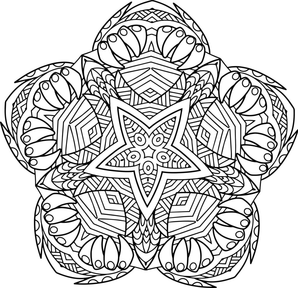 mandala abstracto para colorear libro vector