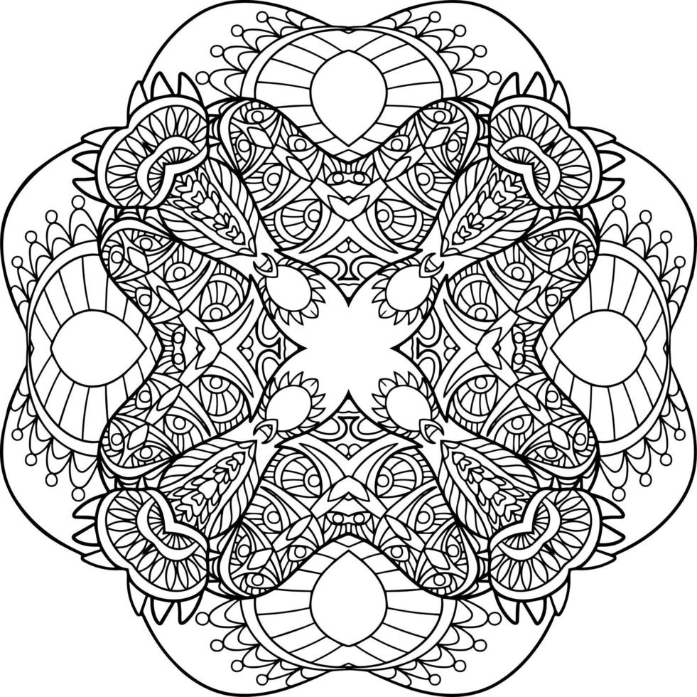 mandala abstracto para colorear libro vector