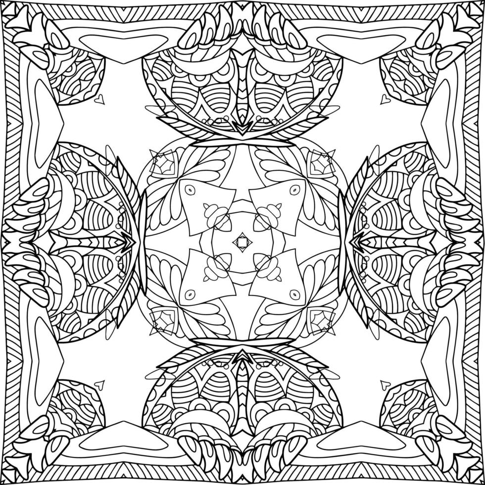 mandala abstracto para colorear libro vector