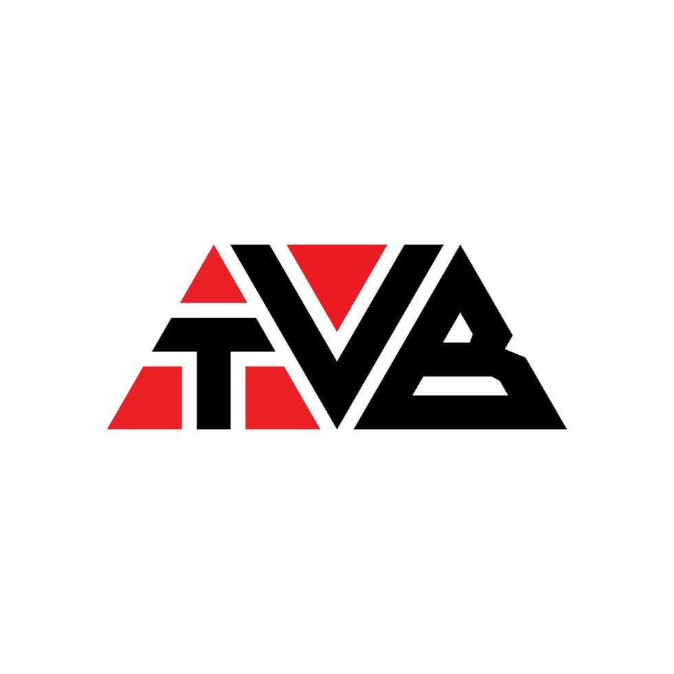 diseño de logotipo de letra triangular tvb con forma de triángulo. monograma de diseño del logotipo del triángulo tvb. plantilla de logotipo de vector de triángulo tvb con color rojo. logotipo triangular tvb logotipo simple, elegante y lujoso. tvb