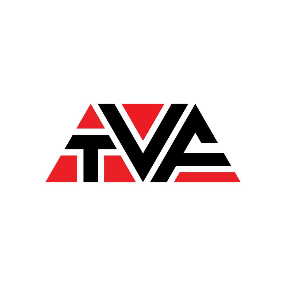 diseño de logotipo de letra triangular tvf con forma de triángulo. monograma de diseño del logotipo del triángulo tvf. plantilla de logotipo de vector de triángulo tvf con color rojo. logotipo triangular tvf logotipo simple, elegante y lujoso. televisión