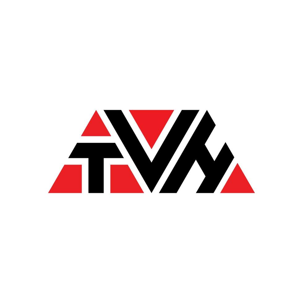 diseño de logotipo de letra triangular tvh con forma de triángulo. monograma de diseño de logotipo de triángulo tvh. plantilla de logotipo de vector de triángulo tvh con color rojo. logo triangular tvh logo simple, elegante y lujoso. televisión