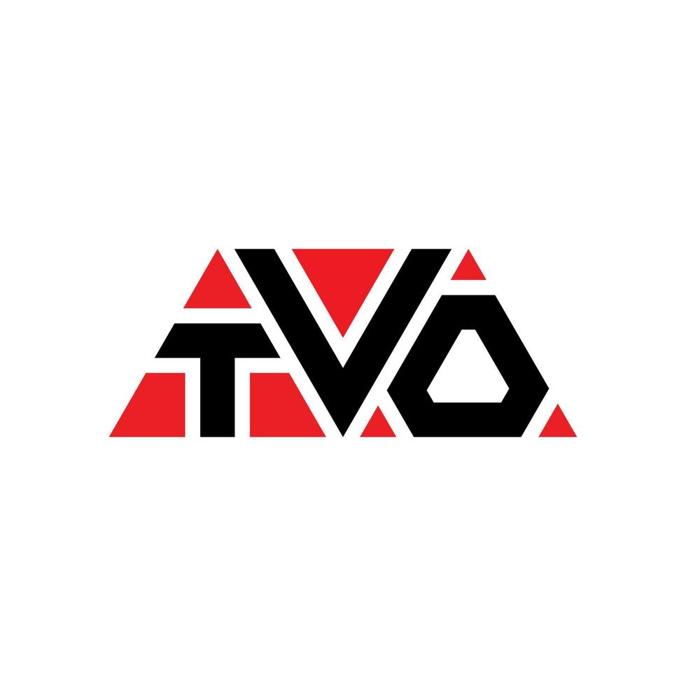 diseño de logotipo de letra triangular tvo con forma de triángulo. monograma de diseño de logotipo de triángulo tvo. plantilla de logotipo de vector de triángulo tvo con color rojo. logo triangular tvo logo simple, elegante y lujoso. televisión