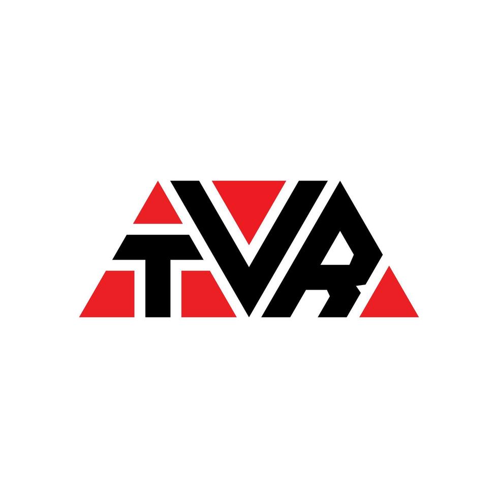 diseño de logotipo de letra triangular tvr con forma de triángulo. monograma de diseño del logotipo del triángulo tvr. plantilla de logotipo de vector de triángulo tvr con color rojo. logo triangular tvr logo simple, elegante y lujoso. televisión