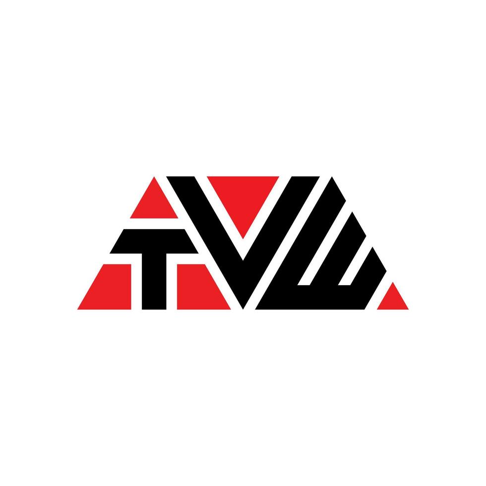 tvw diseño de logotipo de letra triangular con forma de triángulo. monograma de diseño de logotipo de triángulo tvw. plantilla de logotipo de vector de triángulo tvw con color rojo. logotipo triangular tvw logotipo simple, elegante y lujoso. televisión