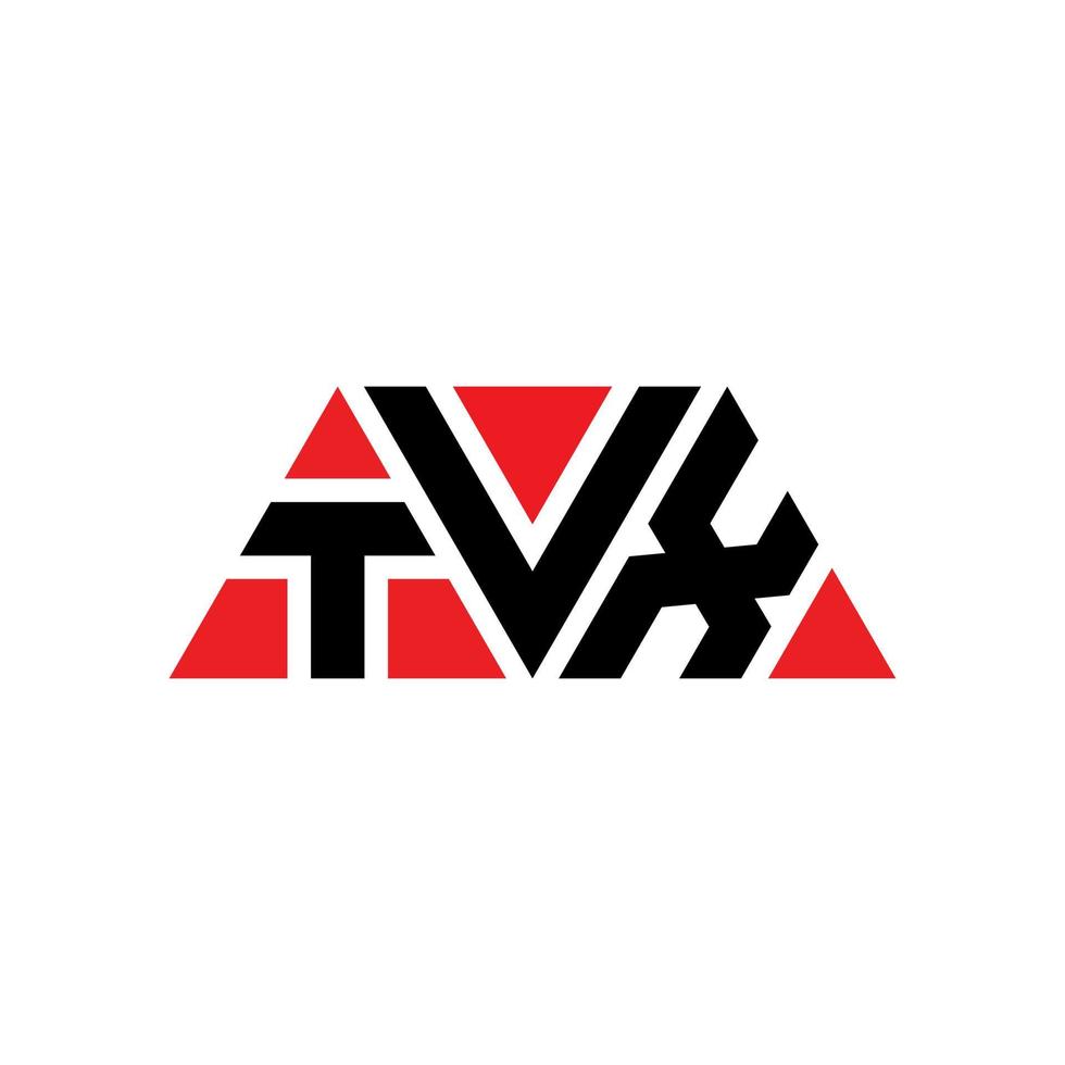 diseño de logotipo de letra triangular tvx con forma de triángulo. monograma de diseño del logotipo del triángulo tvx. plantilla de logotipo de vector de triángulo tvx con color rojo. logotipo triangular tvx logotipo simple, elegante y lujoso. tvx