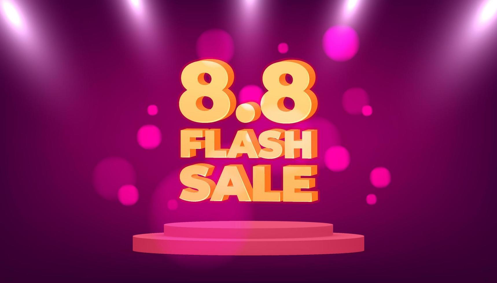 8.8 Shopping day Poster or banner. 8.8 Flash sale banner template design for social media and website. vector