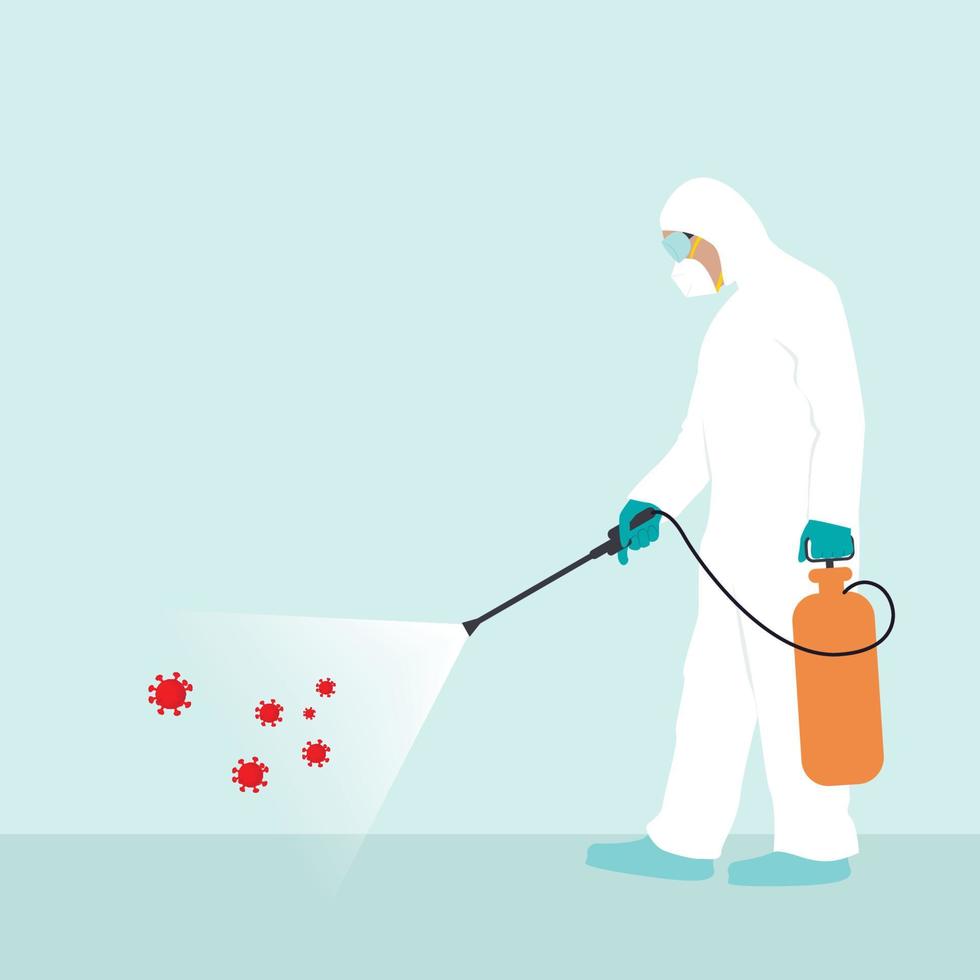 Ilustración de vector de limpieza de riesgo biológico