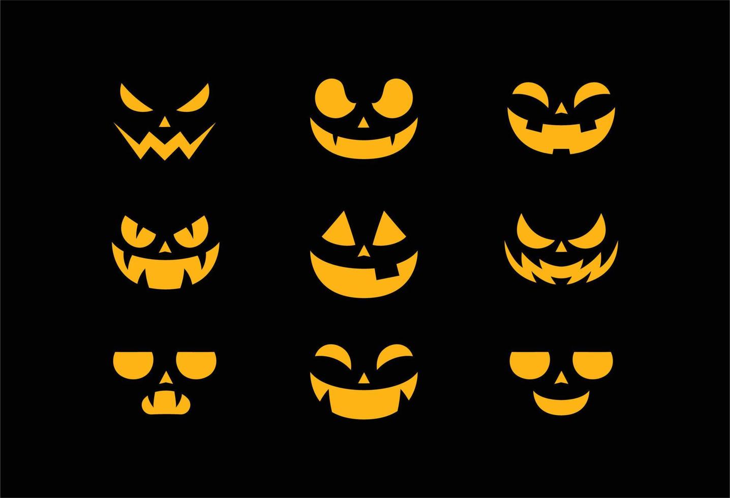 Set pumpkins for Halloween vector