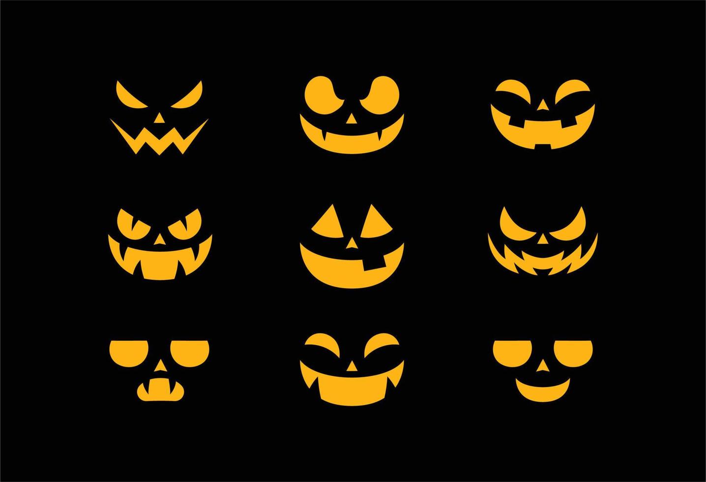 establecer calabazas para halloween vector