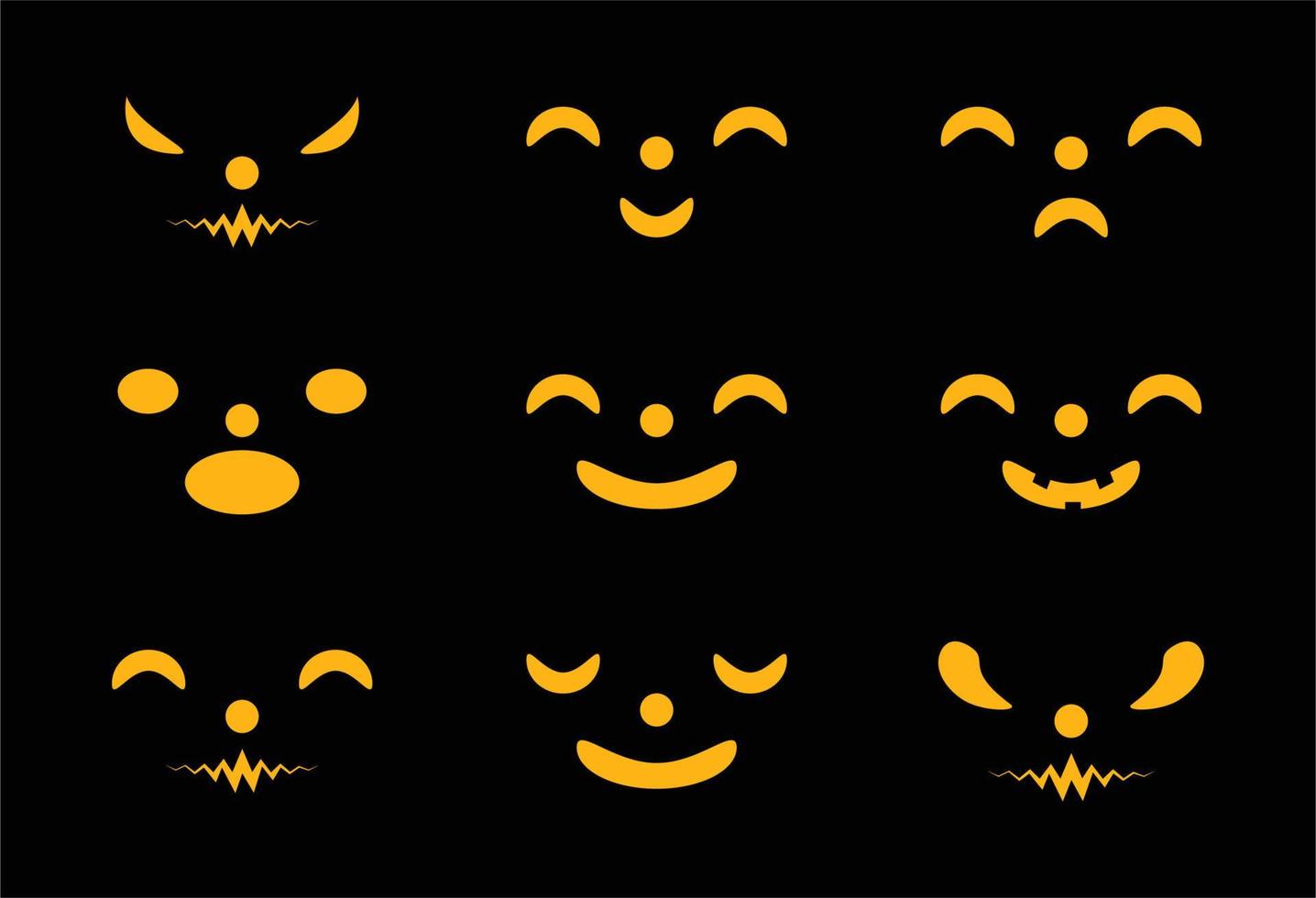 Set pumpkins for Halloween vector