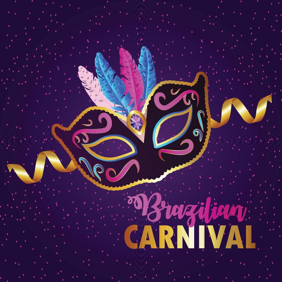 Vector illustration of carnival brazil festival with creative mask
