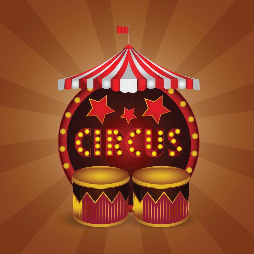 Carnival party background with circus tent house and carnival mask vector